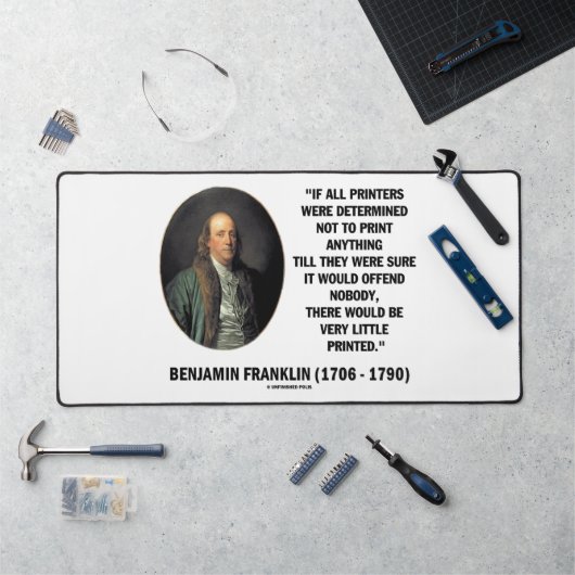 Ben Franklinプリンタからプリント印刷引用文へ デスクマット (ワークステーション)