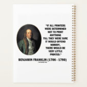 Ben Franklinプリンタからプリント印刷引用文へ プランナー手帳 (裏面)