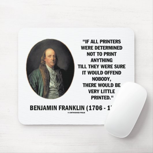 Ben Franklinプリンタからプリント印刷引用文へ マウスパッド (マウス)