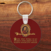 Ben Franklin引用文: Security Over Liberty キーホルダー (正面)