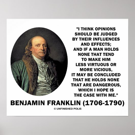 Ben Franklin氏の意見が影響を与えると判断 ポスター (正面)