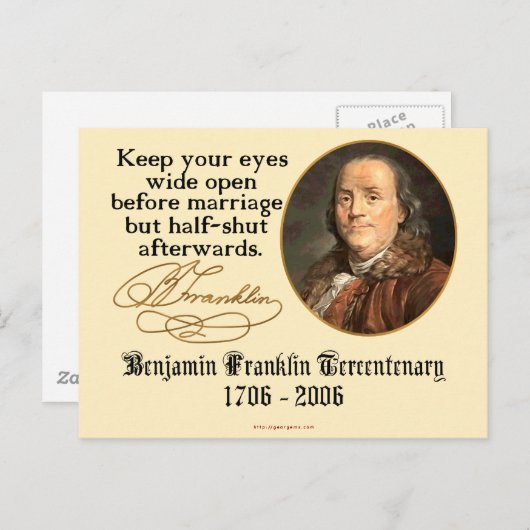 Ben Franklin – 結婚 ポストカード (正面/裏面)