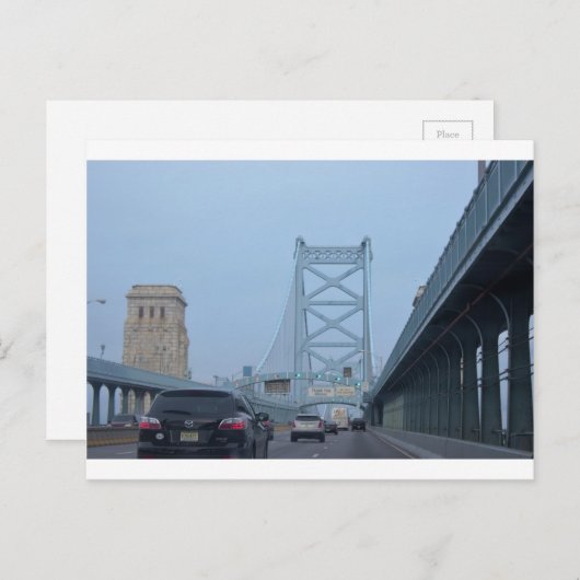 Ben Franklin Bridge写真 ポストカード (正面/裏面)