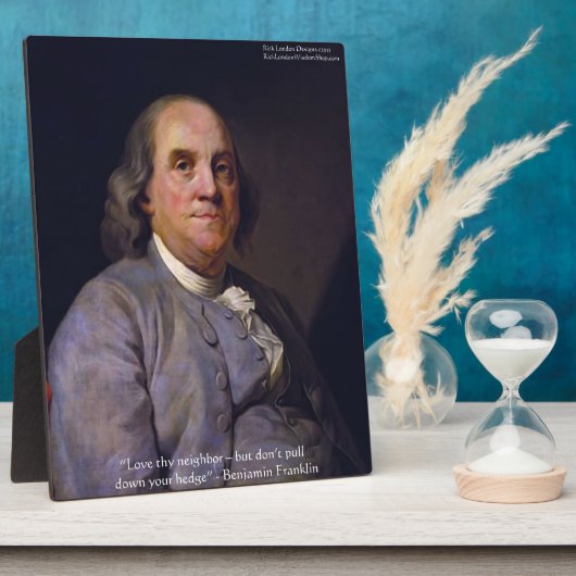 Ben Franklin "Love Thy Neighbor" フォトプラーク (側面)