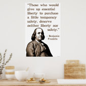 Ben Franklin on Liberty and Safety ポスター (キッチン)