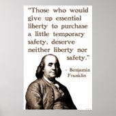 Ben Franklin on Liberty and Safety ポスター (正面)