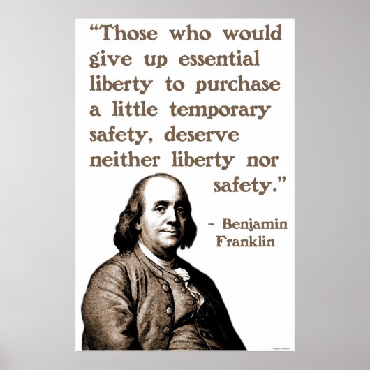 Ben Franklin on Liberty and Safety ポスター (正面)
