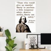 Ben Franklin on Liberty and Safety ポスター (ホームオフィス)