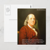Ben Franklin (What Is Wise)引用文ギフト&カード ポストカード (正面/裏面)