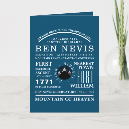 Ben Nevis、山岳探検情報 カード (正面)