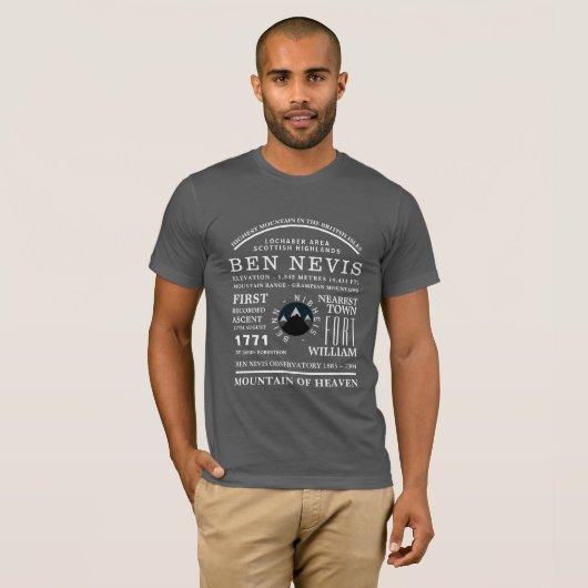 Ben Nevis、山岳探検情報 Tシャツ (正面フル)