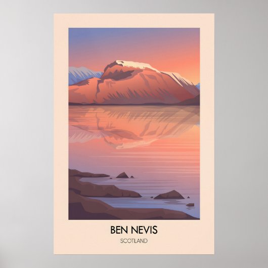 Ben Nevis Modern Travel Poster ポスター (正面)