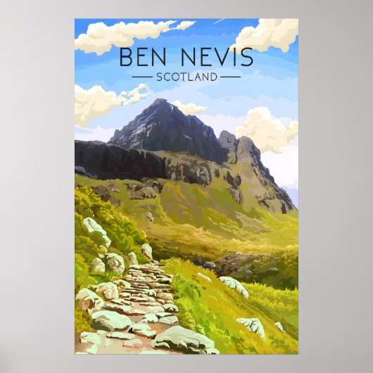 Ben Nevis Scotland Travel Poster Day ポスター (正面)