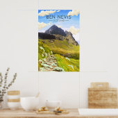 Ben Nevis Scotland Travel Poster Day ポスター (キッチン)