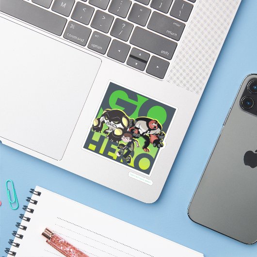 Ben Tennyson, Cannonbolt, and Four Arms - Go Hero シール (ノートパソコンとiPhone)