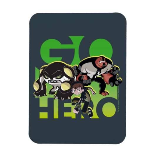 Ben Tennyson, Cannonbolt, and Four Arms - Go Hero マグネット (縦)