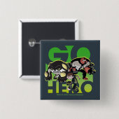 Ben Tennyson, Cannonbolt, and Four Arms - Go Hero 缶バッジ (正面&裏面)