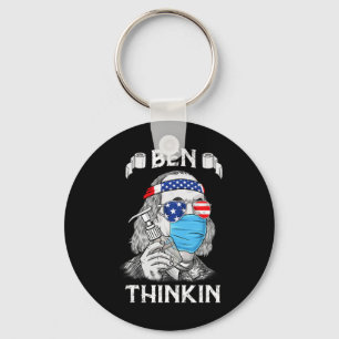 Ben Thinkin 4th Of 7月おもしろいベンジャミンフランクリン キーホルダー