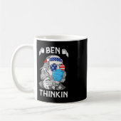 Ben Thinkin 4th Of 7月おもしろいベンジャミンフランクリン コーヒーマグカップ (左)