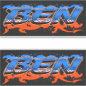 Ben Vorname Name Graffiti Aufkleber Sticker シール (正面)