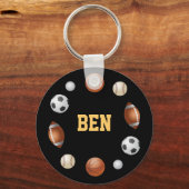 Ben World of Sports Keychain – ブラック キーホルダー (正面)