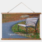 Bench Along A Fall Sidewalk Stroll 吊り下げ型タペストリー (正面)