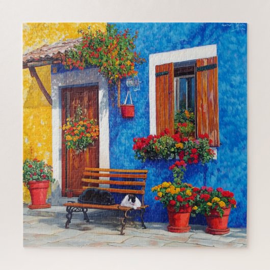 Bench Companions – Venice-Inspired Cats Puzzle ジグソーパズル (縦)