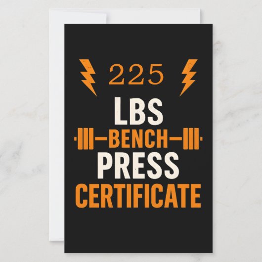 Bench Press Achievement Certificate for Gym (正面)
