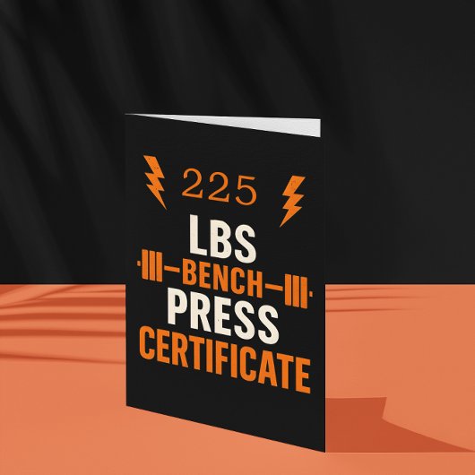 Bench Press Achievement Certificate for Gym