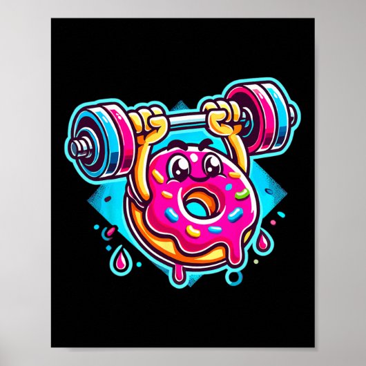 Bench Press Donut Weightlifting Bodybuilding Fitne ポスター (正面)