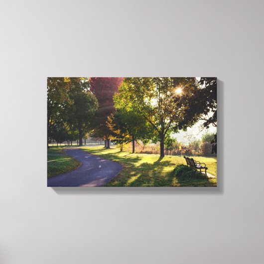 Bench & Sunbeams 17x11.75インチ キャンバスプリント (正面)