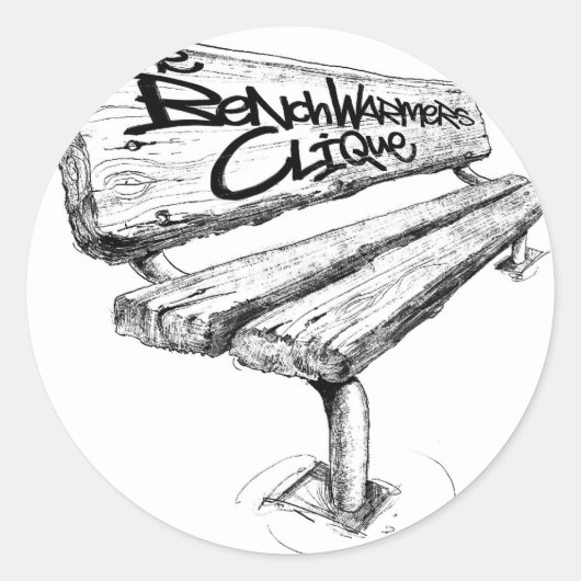 benchwarmers_logo_sharved mid ラウンドシール (正面)