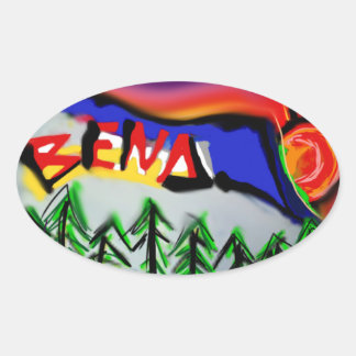 Bend Oregonロゴ 楕円形シール