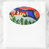 Bend Oregonロゴ 楕円形シール (バッグ)