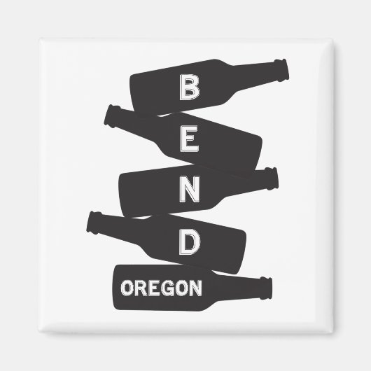 Bend Oregon Beerボトルスタックロゴ マグネット (正面)