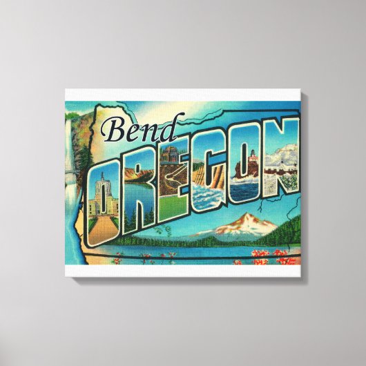 Bend、OregonLarge Letter ScenesBend、OR キャンバスプリント (正面)