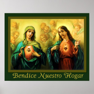 Bendicion del Hogar Sagrado e Inmaculado Corazon ポスター