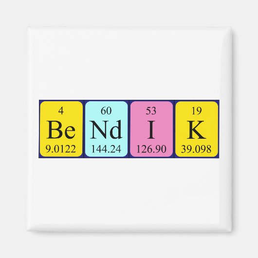 Bendik周期表名磁石 マグネット (正面)