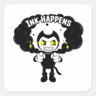 Bendy+and+the+Ink+Machine+ステッカー｜Bendyキャラクター スクエアシール