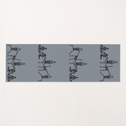 Bendy Bones - Funny Posing Yogi Skeletons - Gray ヨガマット (正面(横))