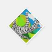 Bendy Tree Design Clouds Grassy Landscape スタンダードカクテルナプキン (角)