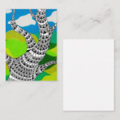 Bendy Tree Design Clouds Grassy Landscape ノートカード (正面/裏面)