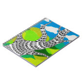 Bendy Tree Design Clouds Grassy Landscape ノートブック (左側)