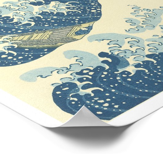 Beneath the Wave of Kanagawa, Hokusai, 1830-32 ポスター (角)