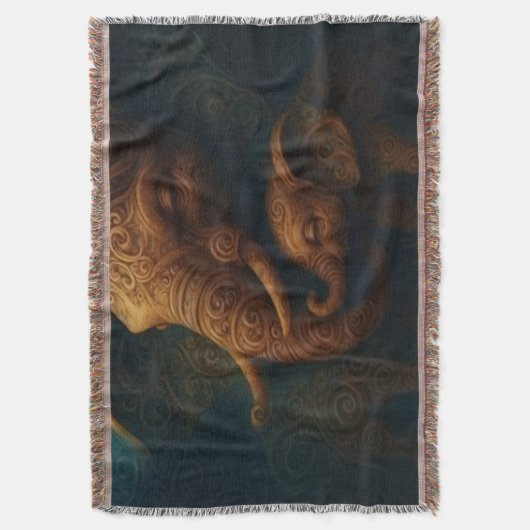 Benevolent Elephants スローブランケット (正面縦)