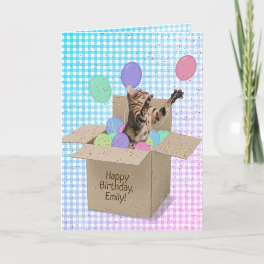  Bengal cat の誕生日 カード (正面)