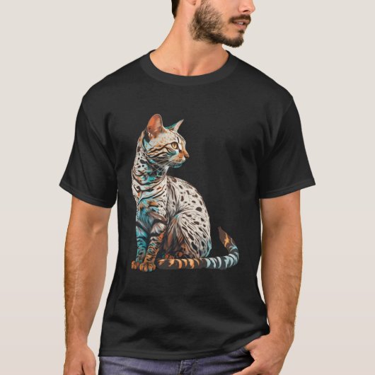 Bengal Cat Breed Colorful Mom Lady Tシャツ (正面)