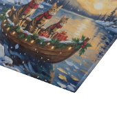 Bengal Cat Christmas Boat Holiday カッティングボード (角)