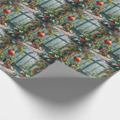 Bengal Cat Christmas Conservatory Jungle ラッピングペーパー (角)