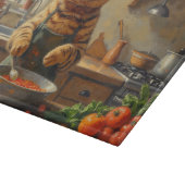 Bengal Cat Cooking in Kitchen カッティングボード (角)